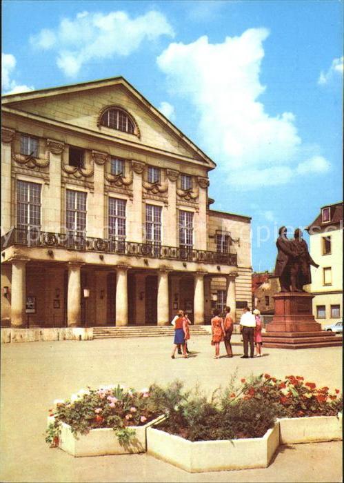 Weimar Thueringen Nationaltheater Goethe Schiller Denkmal