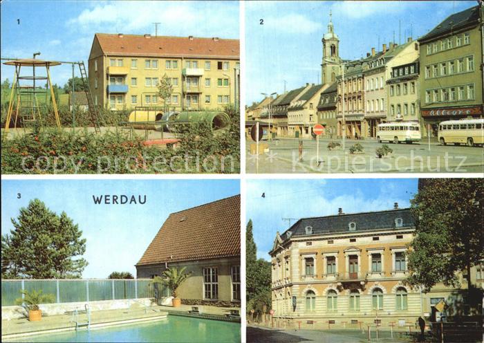 Werdau Sachsen Markt Bad der Sportschule Kurt Schlosser HO Eiscafe Kristall