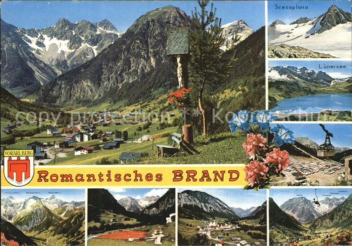 Brand Vorarlberg Teilansicht Scesaplana Luenersee Seilbahn Panorama