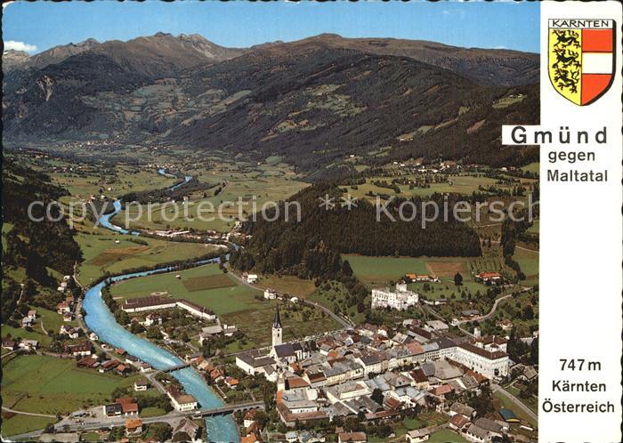 Gmuend Kaernten Fliegeraufnahme gegen Maltatal