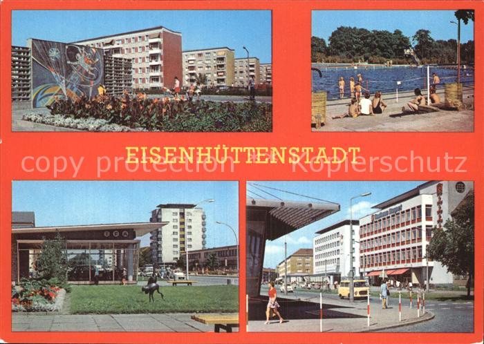 Eisenhuettenstadt Wohnkomplex am Froebelring Schwimmbad Leninallee Strasse der R