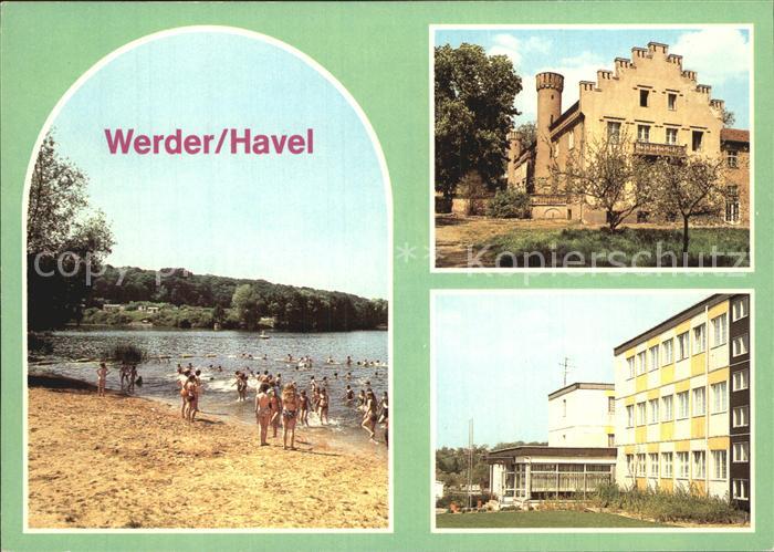 Werder Havel Badestelle des Pionierslager Tschoibalsan Glindower See Schloss Pet