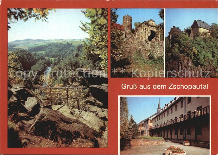 Zschopautal Wolkensteiner Schweiz Burg Scharfenstein und Wolkenstein Warmbad
