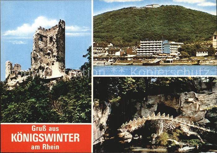 Koenigswinter Teilansicht Ruine Drachenfels