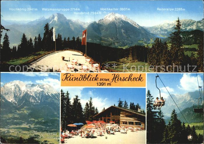 Ramsau Berchtesgaden Rundblick vom Hirscheck mit Sesselbahn