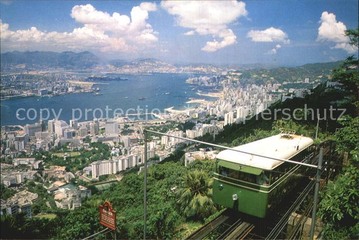 Hong Kong Panorama mit Berbgahn auf Kowloon