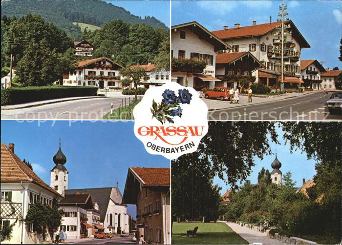 Grassau Chiemgau Stadtansichten mit Kirche