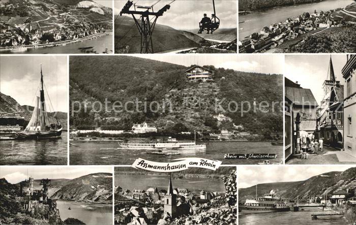 Assmannshausen Schweizerhaus Sesselbahn Segelboot