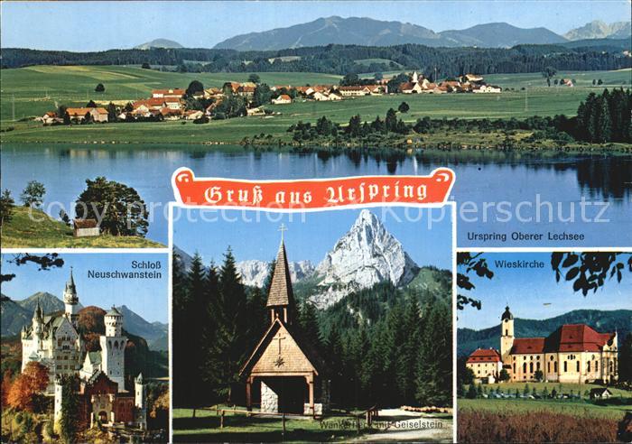 Urspring Steingaden Schloss Neuschwanstein Lechsee Wieskirche