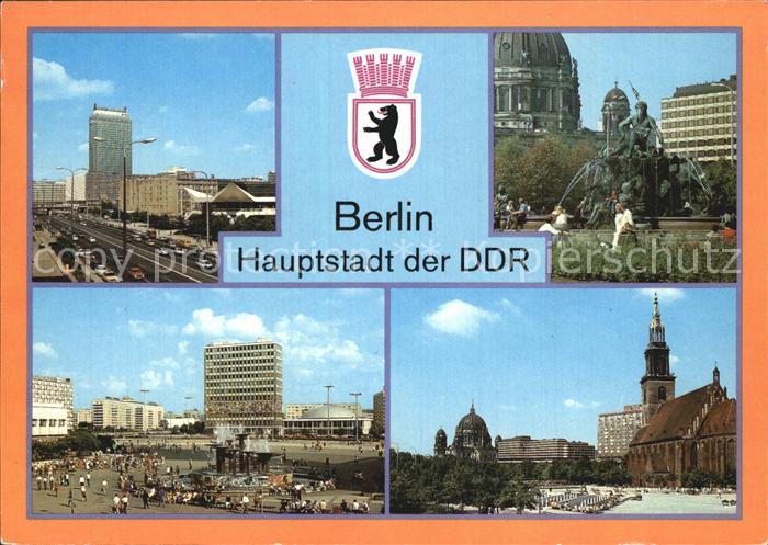 BERLIN  CITY Neptunbrunnen Alexanderplatz Fernsehturm