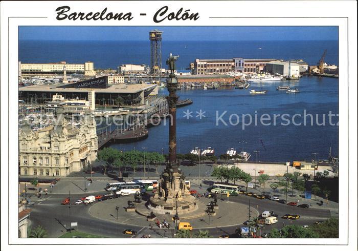 Barcelona Cataluna Monumento Colon y Puerto