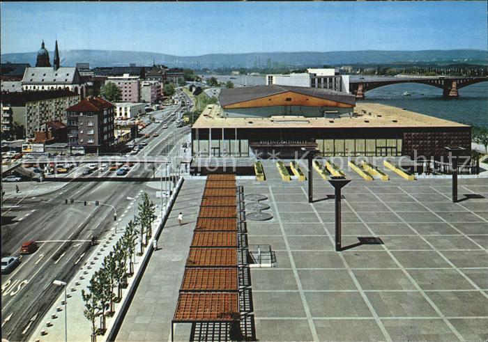 Mainz Rhein Rathausplatz Rheingoldhalle Theodor-Heuss-Bruecke