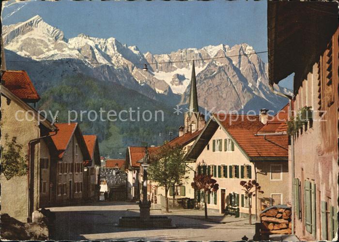 GARMISCH-PARTENKIRCHEN Bayern Floriansplatz Alpspitze Hoellentalspitzen Waxenste