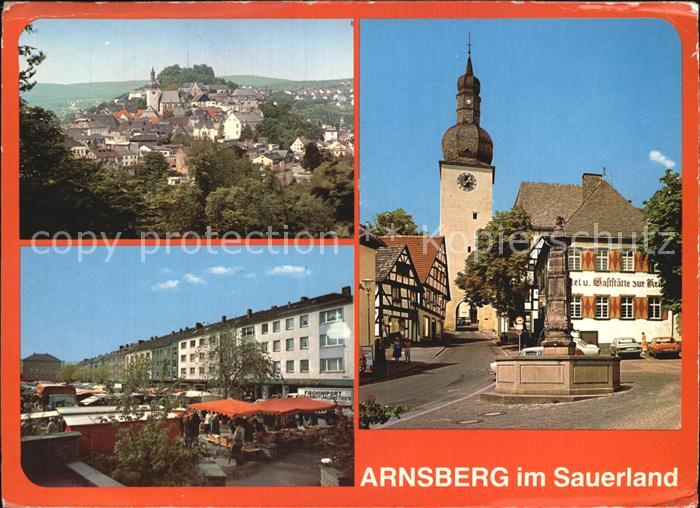 Arnsberg Westfalen Stadttor Brunnen Markt Panorama