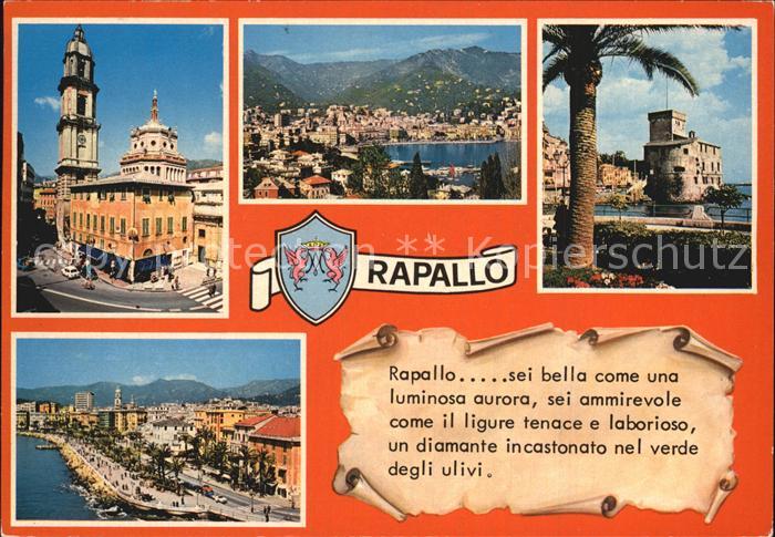Rapallo Rathaus Burg Panorama