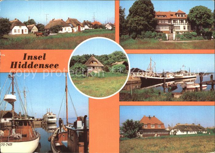 Insel Hiddensee Vitte Kloster Fischerhaeuser Hafen