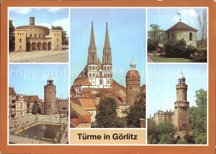 Goerlitz Sachsen Kaisertrutz Marienplatz Dicker Turm Peterskirche Nikolaiturm