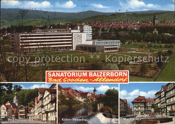 Bad Sooden-Allendorf Sanatorium Balzerborn Rhenanusplatz Klein Venedig Marktplat