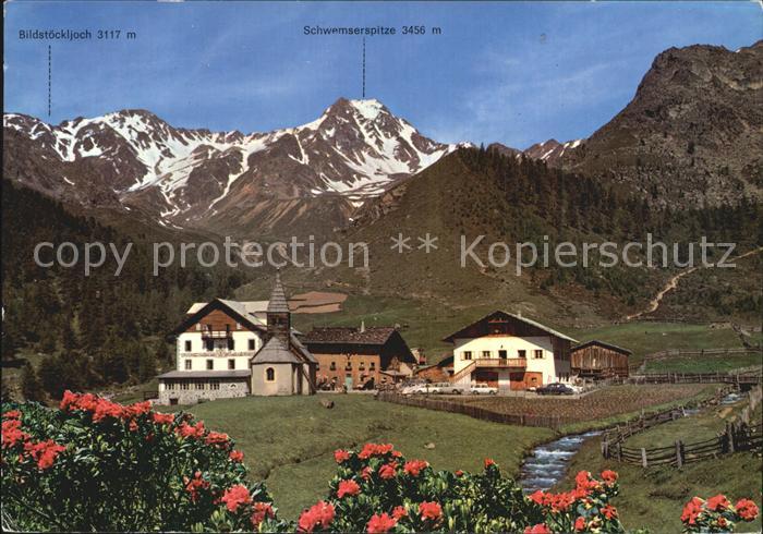 Schnalstal Gasthof Kurzras Bildstoeckljoch Schwemserspitze