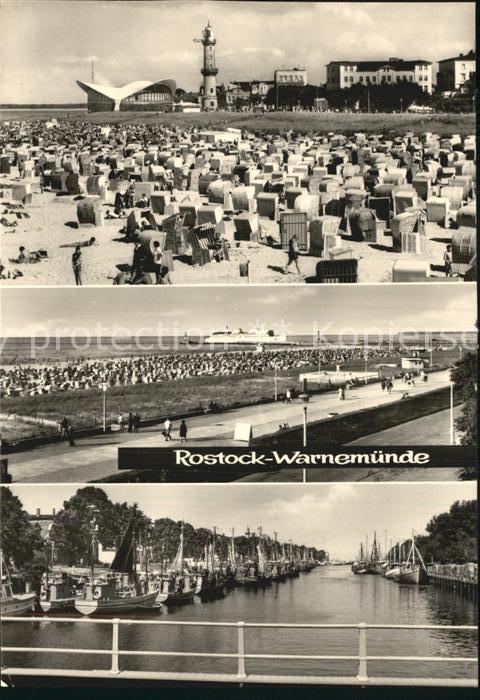 Rostock-Warnemuende Strand Teepott Leuchtturm Promenade Alter Strom