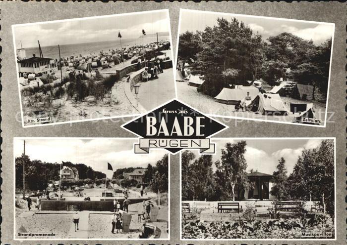 Baabe Ostseebad Ruegen Strand Zeltplatz Promenade Musikpavillon