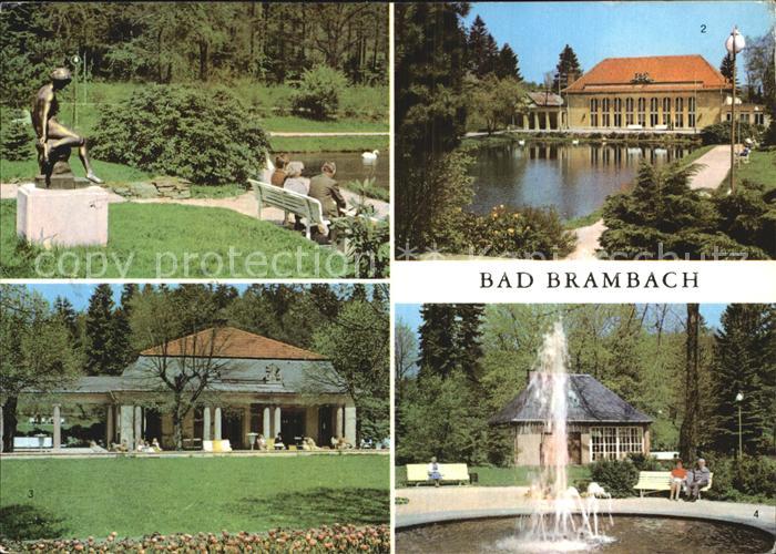 Bad Brambach Nixe im Kurpark Festhalle Radonquelle Schillerquelle