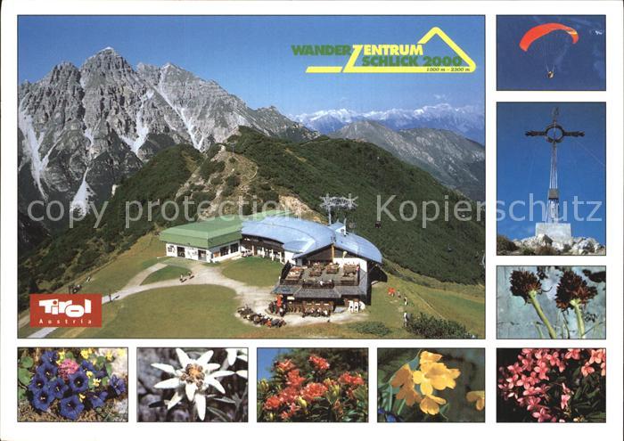Fulpmes Tirol Panoramarestaurant am Kreuzjoch Sennjoch Gipfelkreuz Alpenblumenga