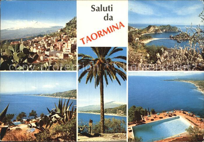 Taormina Sizilien Teilansichten Panorama Schwimmbad