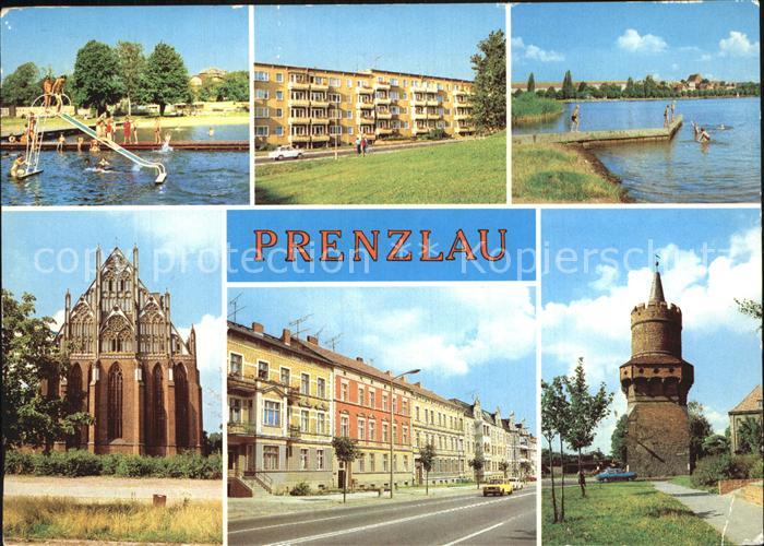 Prenzlau Freibad Neubauten Uckersee St Marienkirche Puschkinstr Mitteltorturm