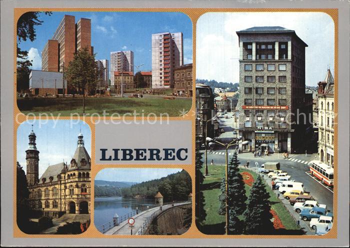 Liberec Wohnhochhaeuser Schloss Staudamm Teilansicht