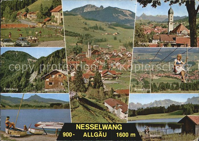 Nesselwang Allgaeu Bayern Minigolf Tennis Panorama Zugspitzblick Edelsberg Sess