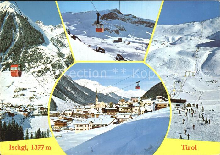 Ischgl Stadtblick Gondelbahn Skilift Piste