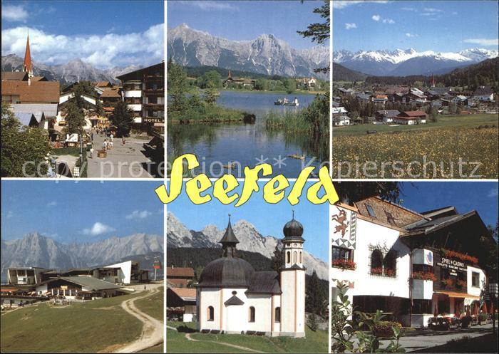 Seefeld Tirol Ortsansicht Panorama Seilbahnstation Kirche Hotel
