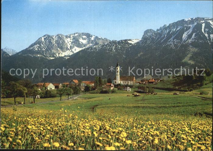Pfronten Ostallgaeu Bayern mit Rossberg Aggenstein und Breitenberg