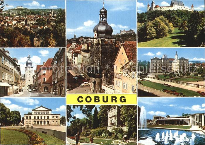 Coburg Bayern Panorama Schloss Stadttor Kurhaus Wasserspiele
