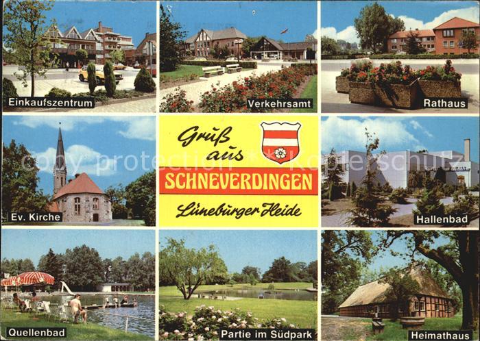 Schneverdingen Einkaufszentrum Verkehrsamt Rathaus Ev Kirche Hallenbad Quellenba