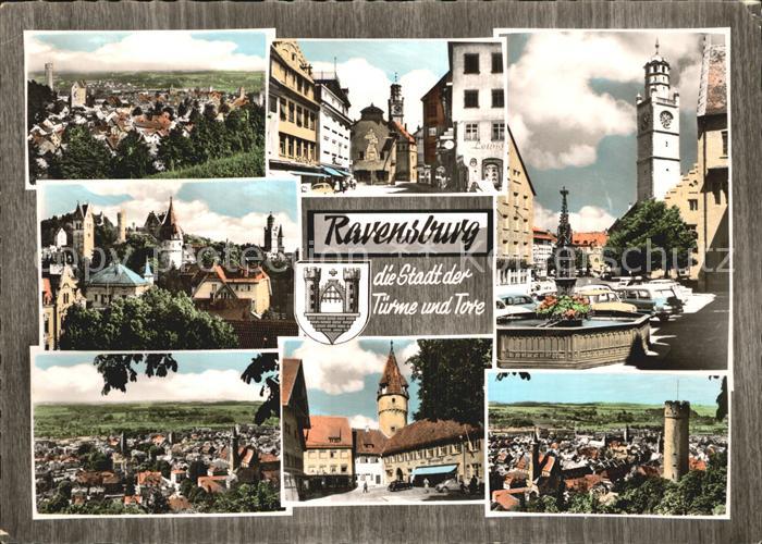Ravensburg Wuerttemberg Total Teilansichten Kirche Burg