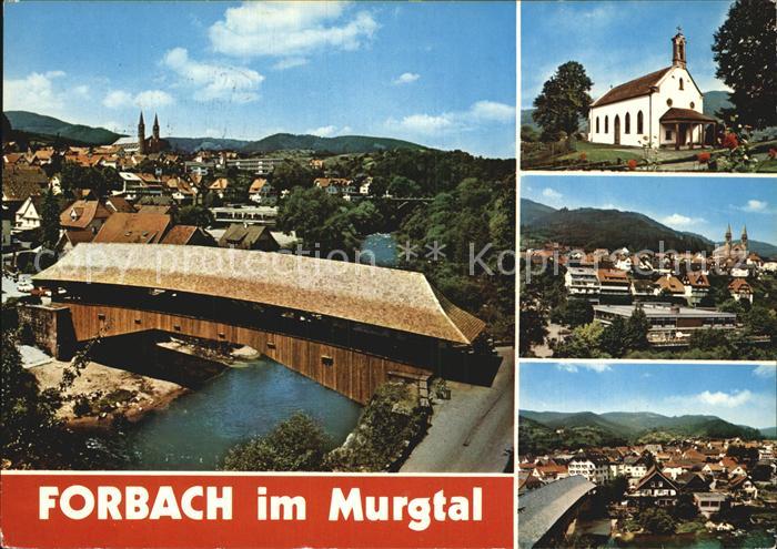 Forbach Baden Panorama Gedeckte Bruecke Kirche Teilansicht