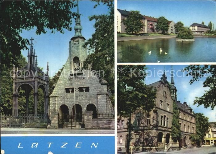 Luetzen Gustav Adolf Denkmal Schwanenteich Rathaus