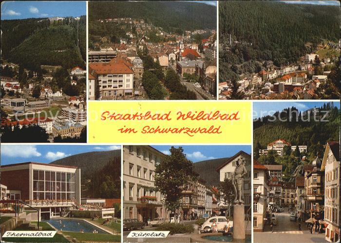 Wildbad Schwarzwald Teilansichten Thermalbad Kurplatz Strassenpartie
