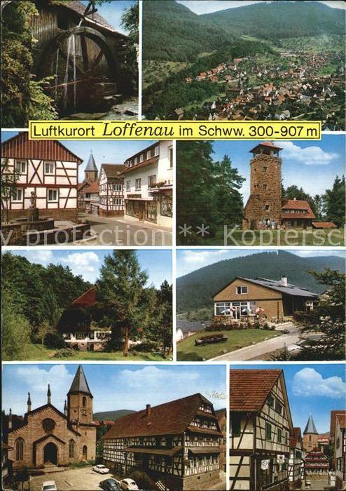Loffenau Bad Herrenalb Muehle Panorama Dorfpartie Turm Gaststaette Kirche