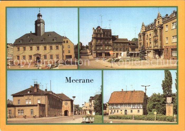 Meerane Rathaus Thaelmann Platz Bahnhof Gasthof Schwanefeld