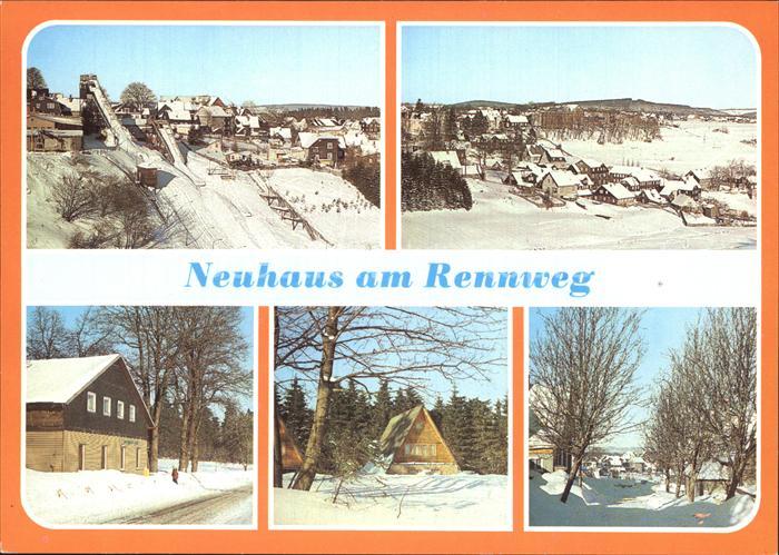 Neuhaus Rennweg Schanzenanlage im Gruendle Teilansichten Rennsteigbaude Wanderhu