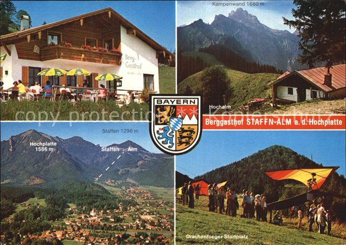 Marquartstein Berggasthof Staffn Alm Hochplatte Staffen Drachenflieger Startplat