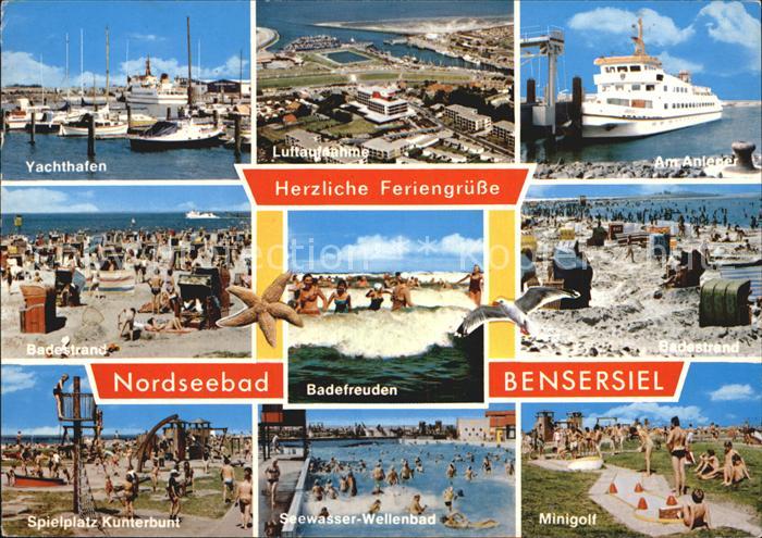 Bensersiel Yachthafen Fliegeraufnahme Am Anleger Badestrand Badespass Strand Spi