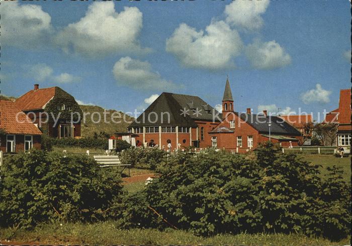 Juist Nordseebad Janusplatz mit Kath Kirche