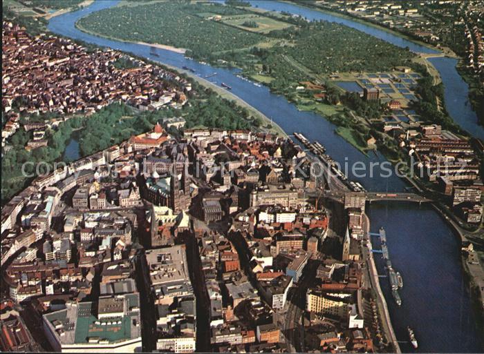 BREMEN  CITY Stadtzentrum Fliegeraufnahme
