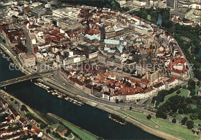 BREMEN  CITY Stadtzentrum Weser Fliegeraufnahme