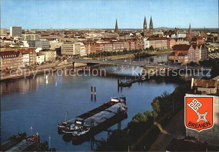 BREMEN  CITY Weserpartie Buergermeister Smidt Bruecke Stadtpanorama