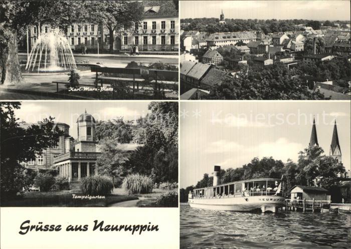 Neuruppin Karl Marx Platz Stadtblick Tempelgarten Fahrgastschiff